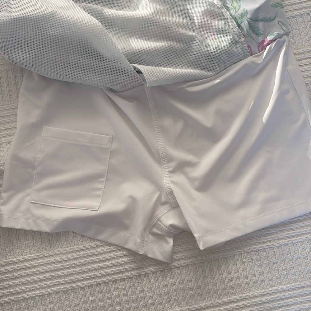 SanSoleil's SolStyle XS Light Blue Flamingo Print Golf Skirt Skort UV50 - Picture 4 of 4